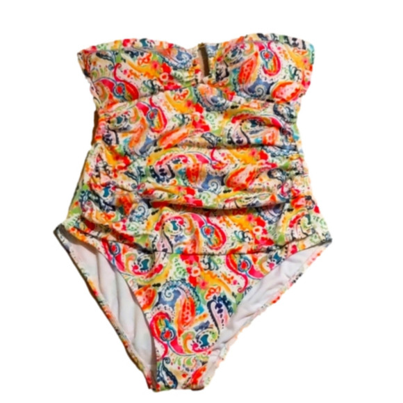 Lauren by Ralph Lauren Strapless Bathing Suit Size 6 - Picture 1 of 7
